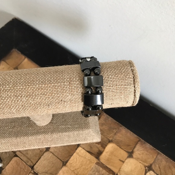 Natural Hematite stone bracelet. - Picture 3 of 4